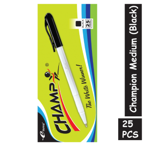 Champion Medium Black (Packet) 25pcs